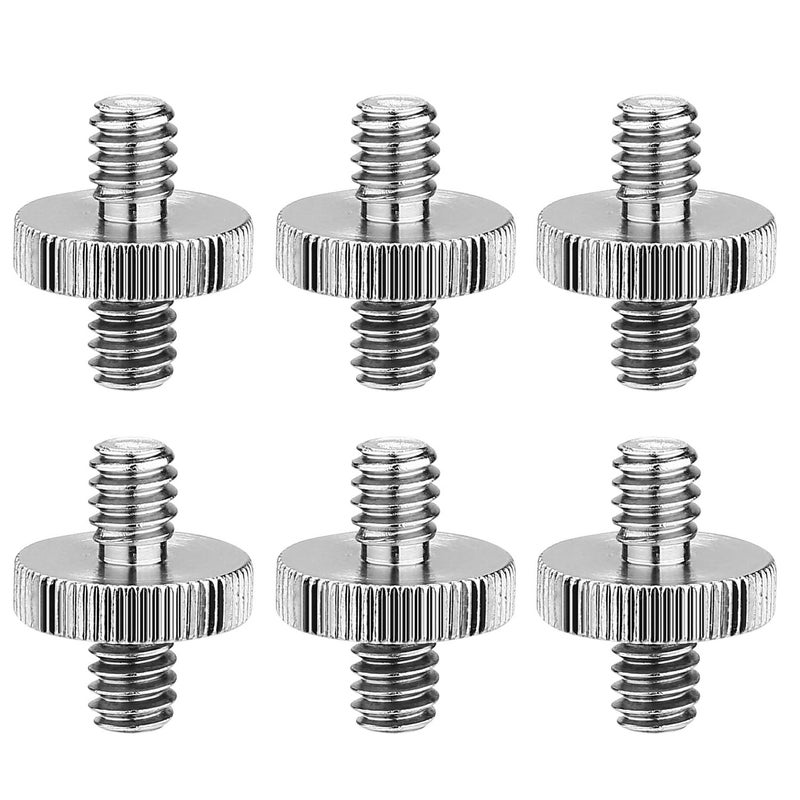 CarPro 6 Pack International Standard 1/4"-20 Male to 1/4"-20 Male Threaded Tripod Screw Adapter Standard Tripod Mounting Thread Camera Screw Adapter Converter,Precision Made - Image 1
